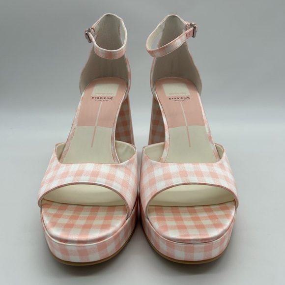 Dolce Vita Byrdie Golf Pink Gingham Platform Heels | 90s Style | Size 8.5 NWB - Picture 6 of 15